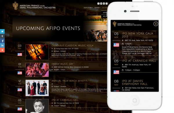 Responsive website design for nonprofit arts organization