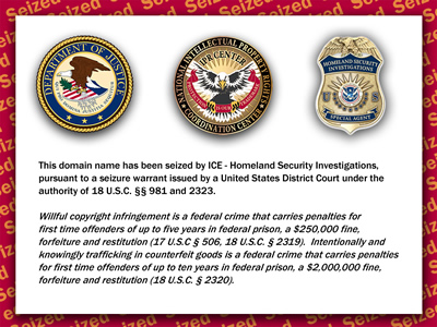 Federal Government Seizure of Website and Domain Name