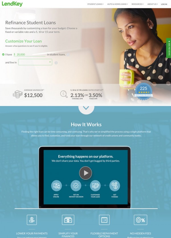 Student loan website design