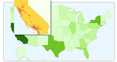 Location-based advertising map