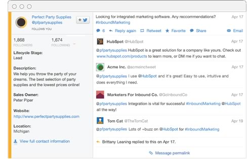 A marketing automation software with social media posts