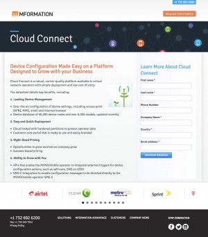 Website landing page design