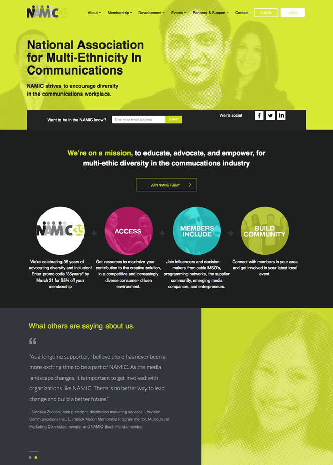 NAMIC-assocation-website-design