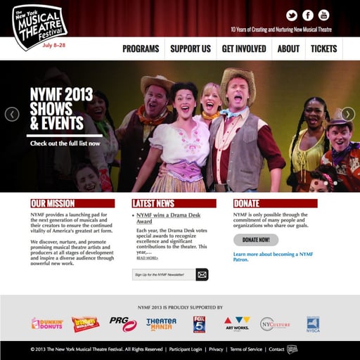 New York Musical Theater Festival website design