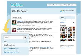 Social lists - web software