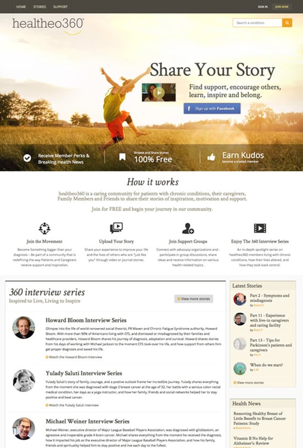 Membership website design example - healthcare membership network