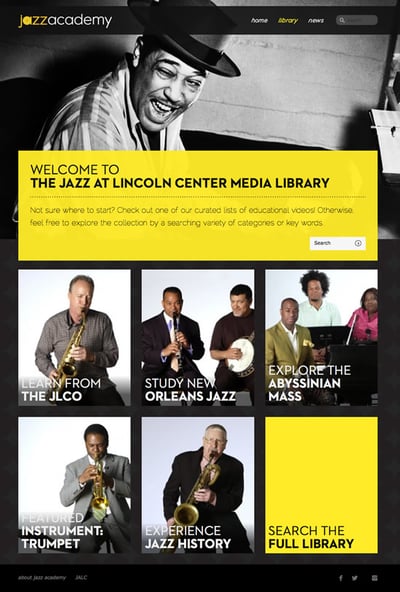 The Jazz Academy website that Ironpaper developed on WordPress