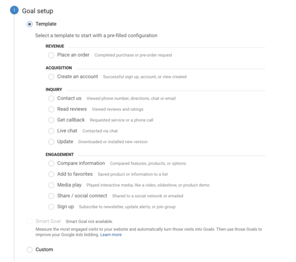 Google Analytics Goals Set-up Process