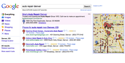 Google Local Search - paid marketing tools for internet businesses