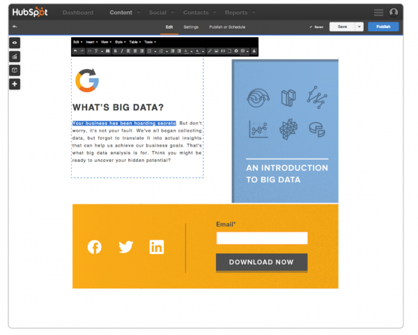 Hubspot COS - web design tool