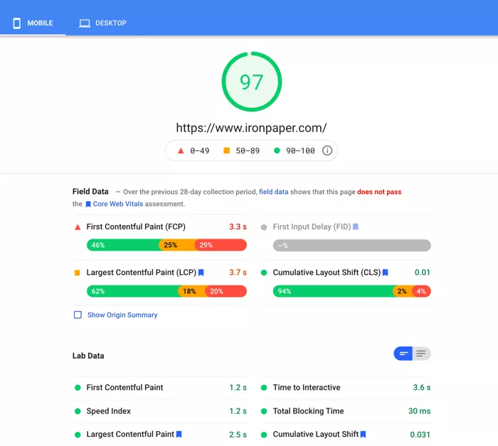 website optimization core web vitals